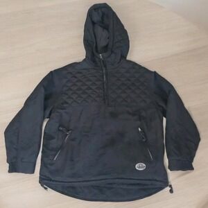 Express EXP 2000 Jacket Mens Small‎ Black 90s Y2k Vintage Pullover Nylon Baggy